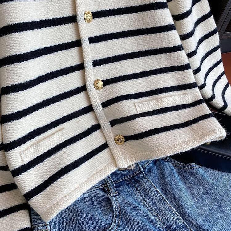 The Salina Striped Knitted Cardigan