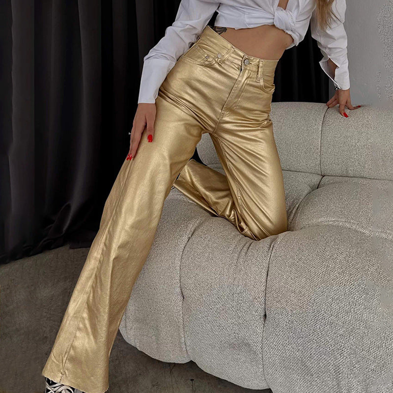 Mona Metallic Straight Pants