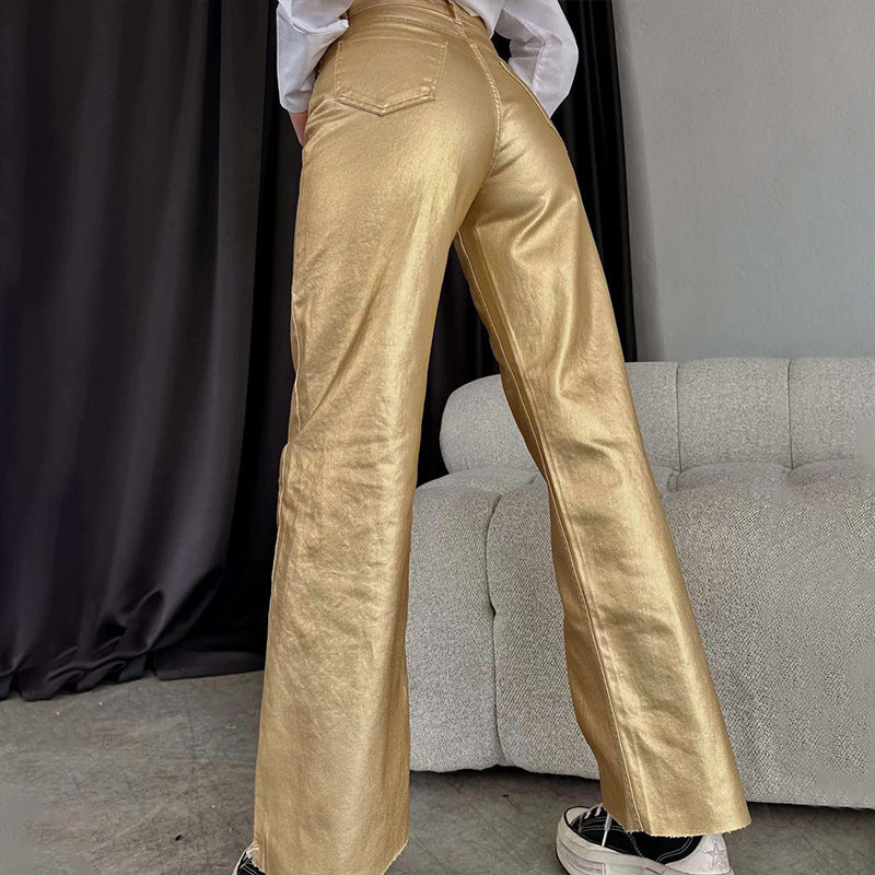 Mona Metallic Straight Pants