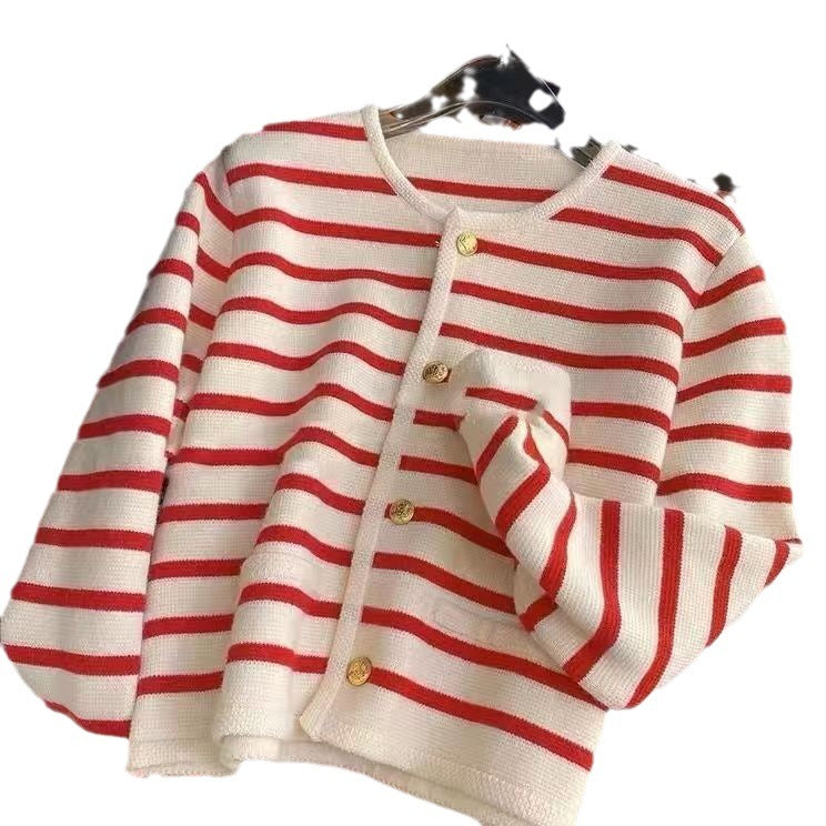 The Salina Striped Knitted Cardigan