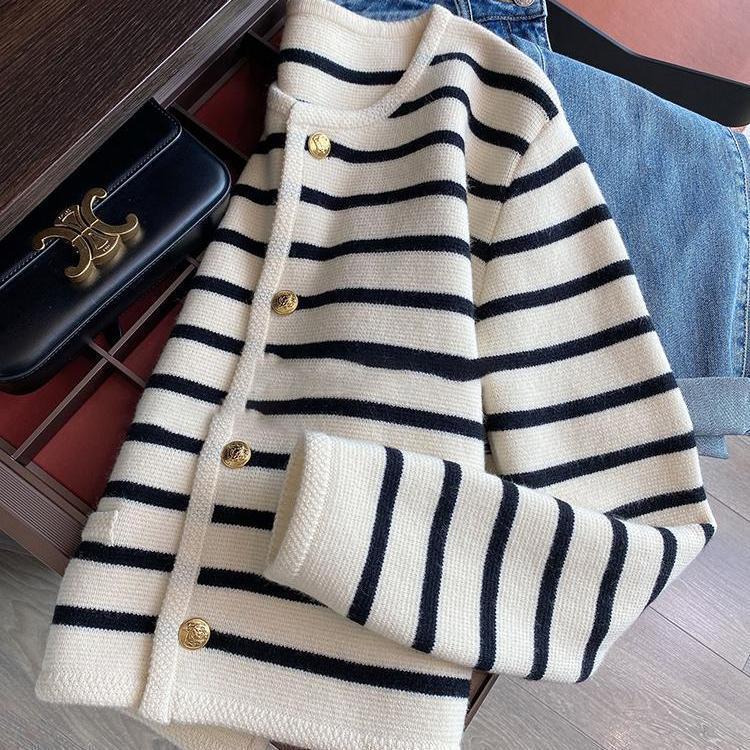 The Salina Striped Knitted Cardigan