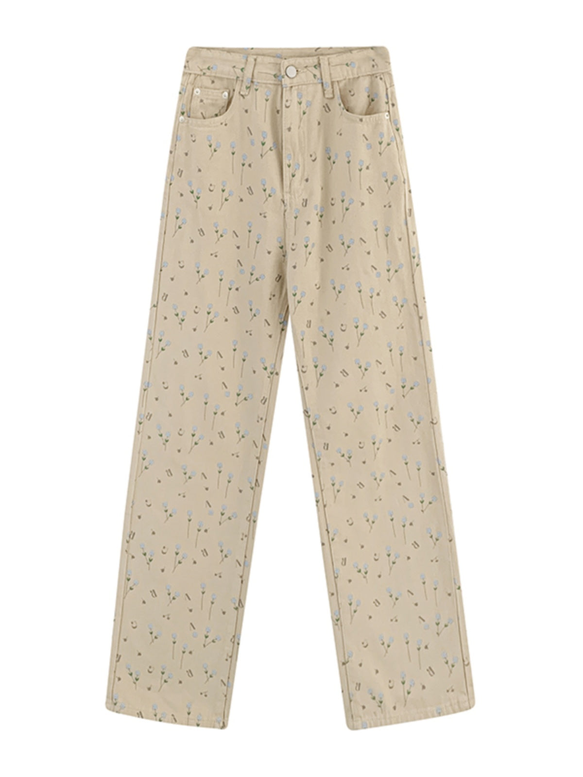 The Flora Floral Straight Leg Jeans