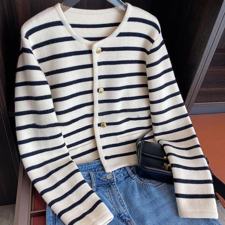 The Salina Striped Knitted Cardigan