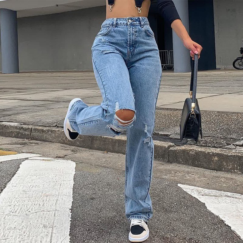 Sola Streetwear Straight Leg High Waist Denims