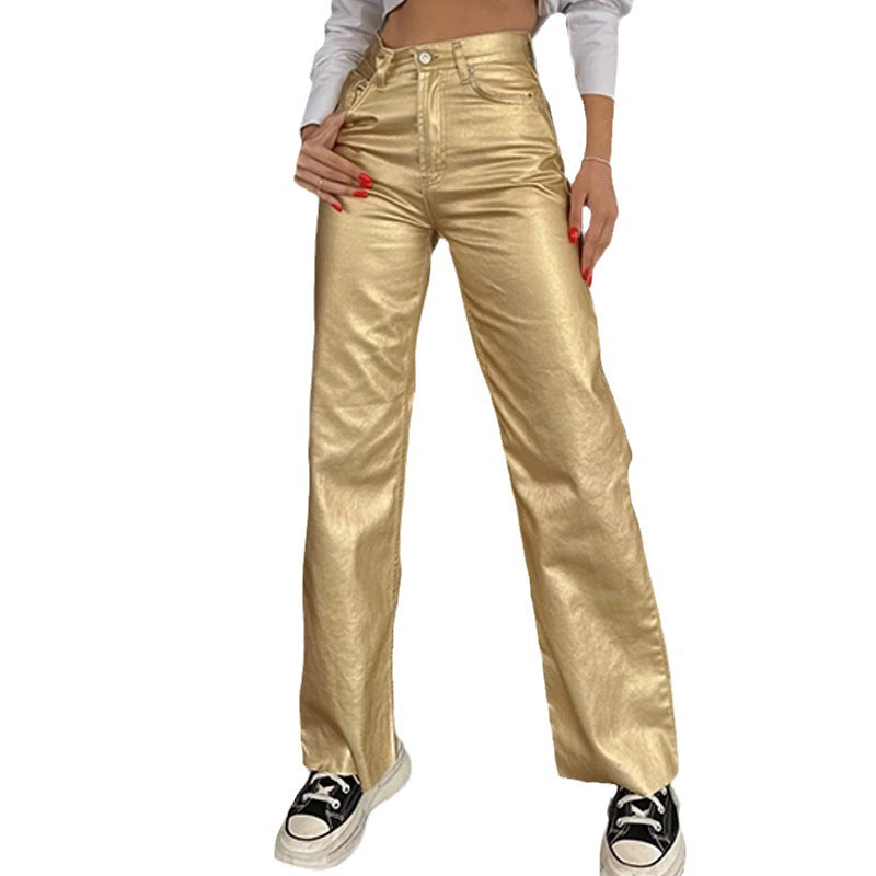 Mona Metallic Straight Pants