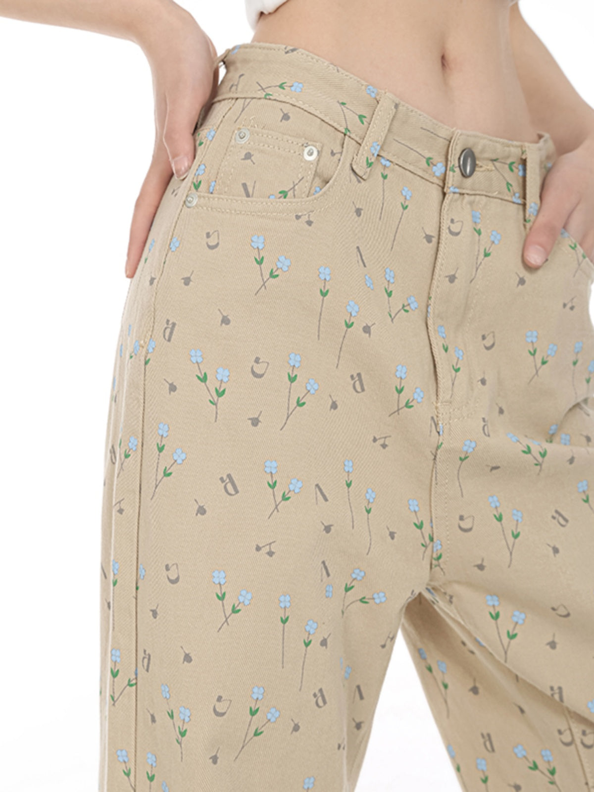 The Flora Floral Straight Leg Jeans