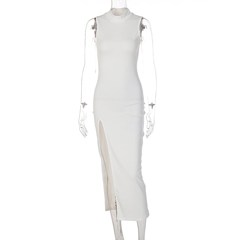 The Nexa Mock Neck Slit Dress